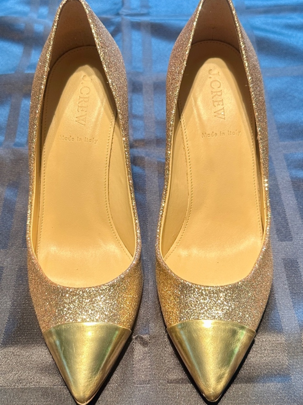 J.Crew Sparkly/Shiny Gold Heels (sz 8.5)